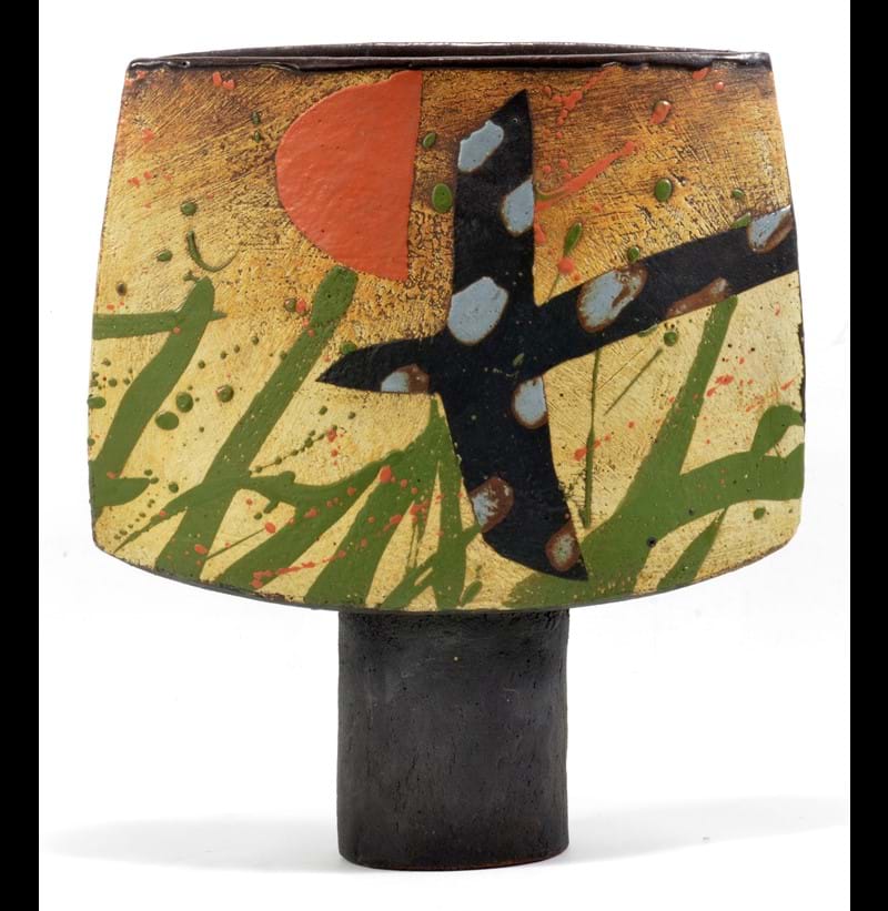 JOHN MALTBY (born 1936); a large stoneware spade vase.