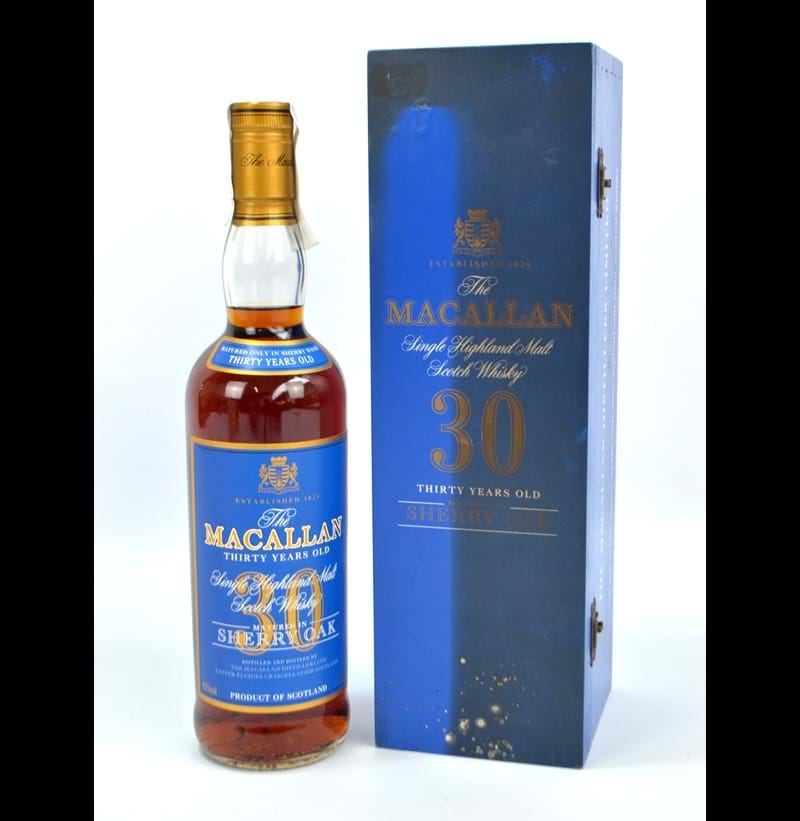 WHISKY; Macallan 30 year old sherry oak, 700ml, 43%, 